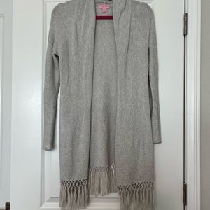 Lilly Pulitzer Silver Tatum Fringe Cardigan XS